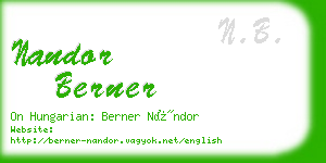 nandor berner business card